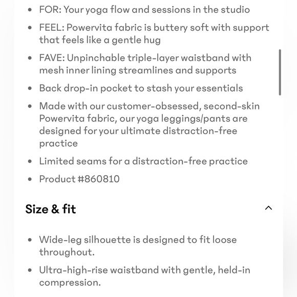 Athleta Elation wide leg pant high waisted  small Tall black - Picture 12 of 12